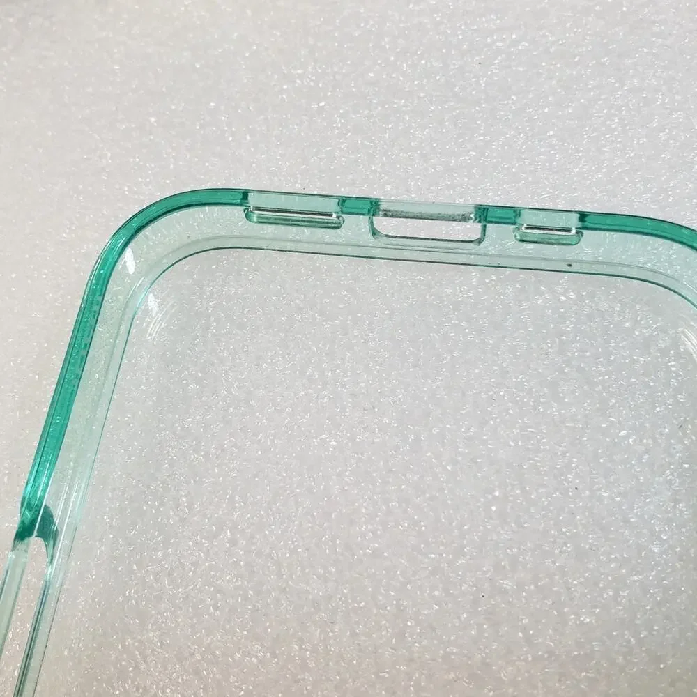JETech Clear TPU Case with Light Green Bumper for Apple iPhone 16